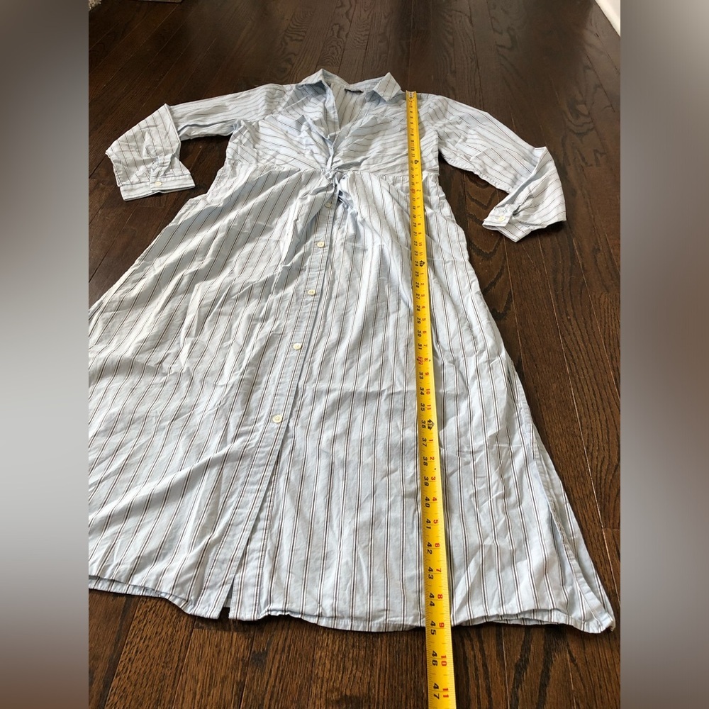 RAILS Women’s L Blue/White Stripe Irie V-Neck Midi Shirt Dress in Hampton Stripe - Picture 8 of 16